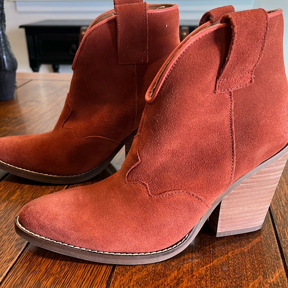 Rust colored booties